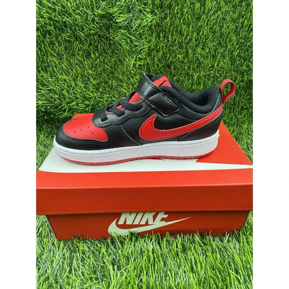 Nike Court Borough Toddler Sneaker Shoes Black/University Red Size 9 New - Picture 6 of 15